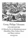 TELEMANN Heldenmusik 12 Märsche für 1 Melodieinstr