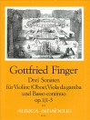 FINGER 3 Sonaten op. 1/1-3 - Part.u.St.